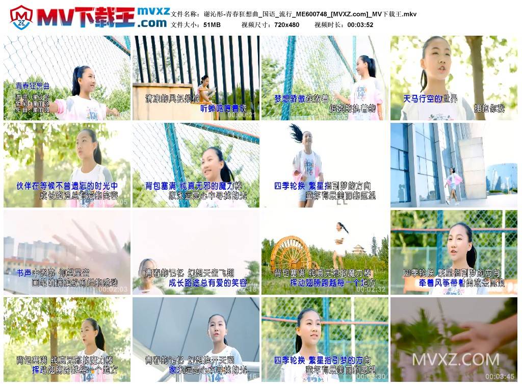 谢沁彤-青春狂想曲_国语_流行_ME600748